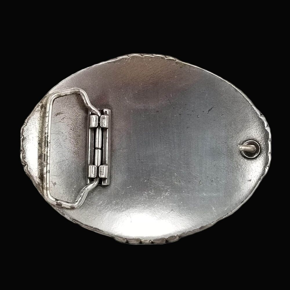 Bronco Rider Western Belt Buckle, Engraved Scroll Rodeo Design - Picture 6 of 10